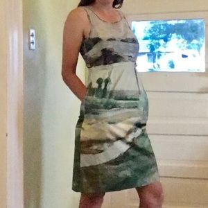 Odille watercolor print dress